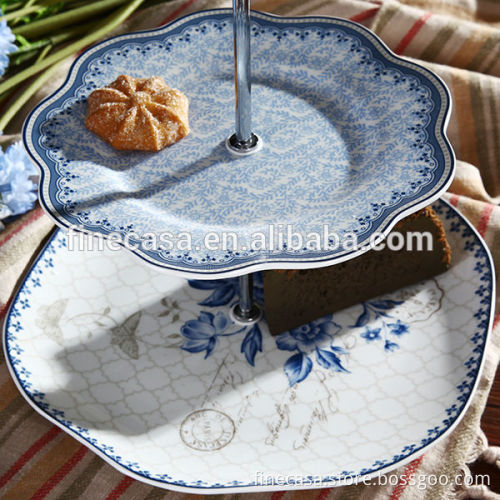 Elegant Fine White Porcelain 3 Tier Cake Stand